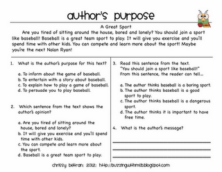 3-6 Free Resources: Author's Purpose